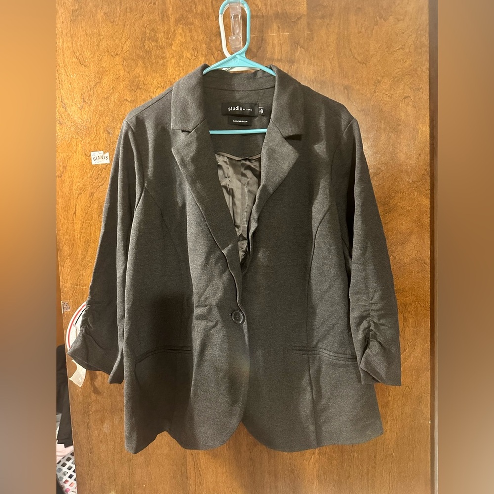 Studio Ponte Tailored Fit Blazer- 3X- Grey